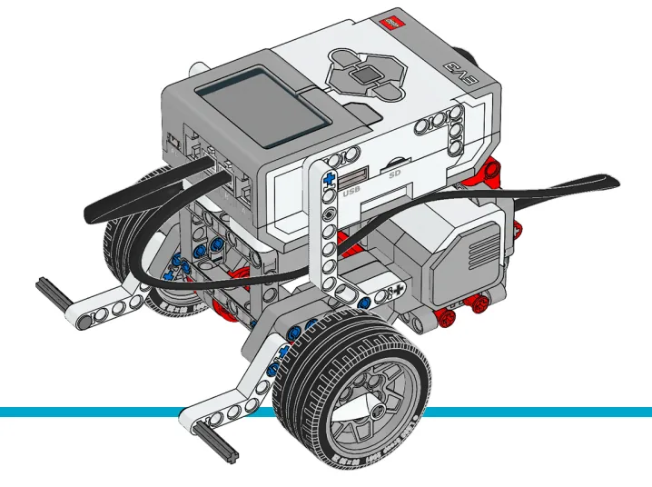 The finished Driving Base model, built from LEGO MINDSTORMS EV3.