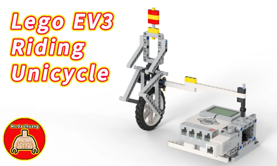 The finished Riding Unicycle model, built from LEGO MINDSTORMS EV3.
