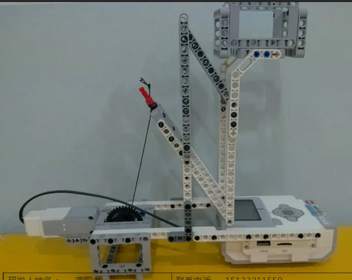 The finished Folding Fire Escape model, built from LEGO MINDSTORMS EV3.