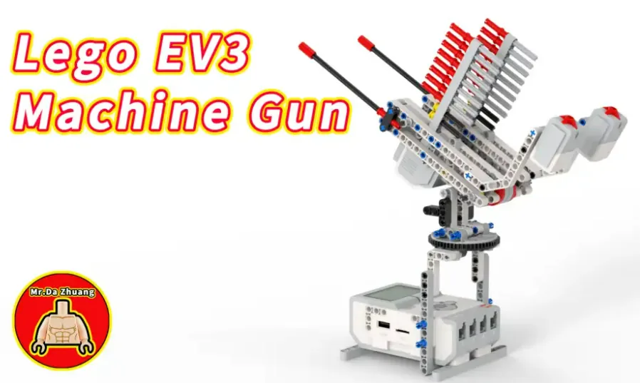 The finished EV3 Machine Gun model, built from LEGO MINDSTORMS EV3.