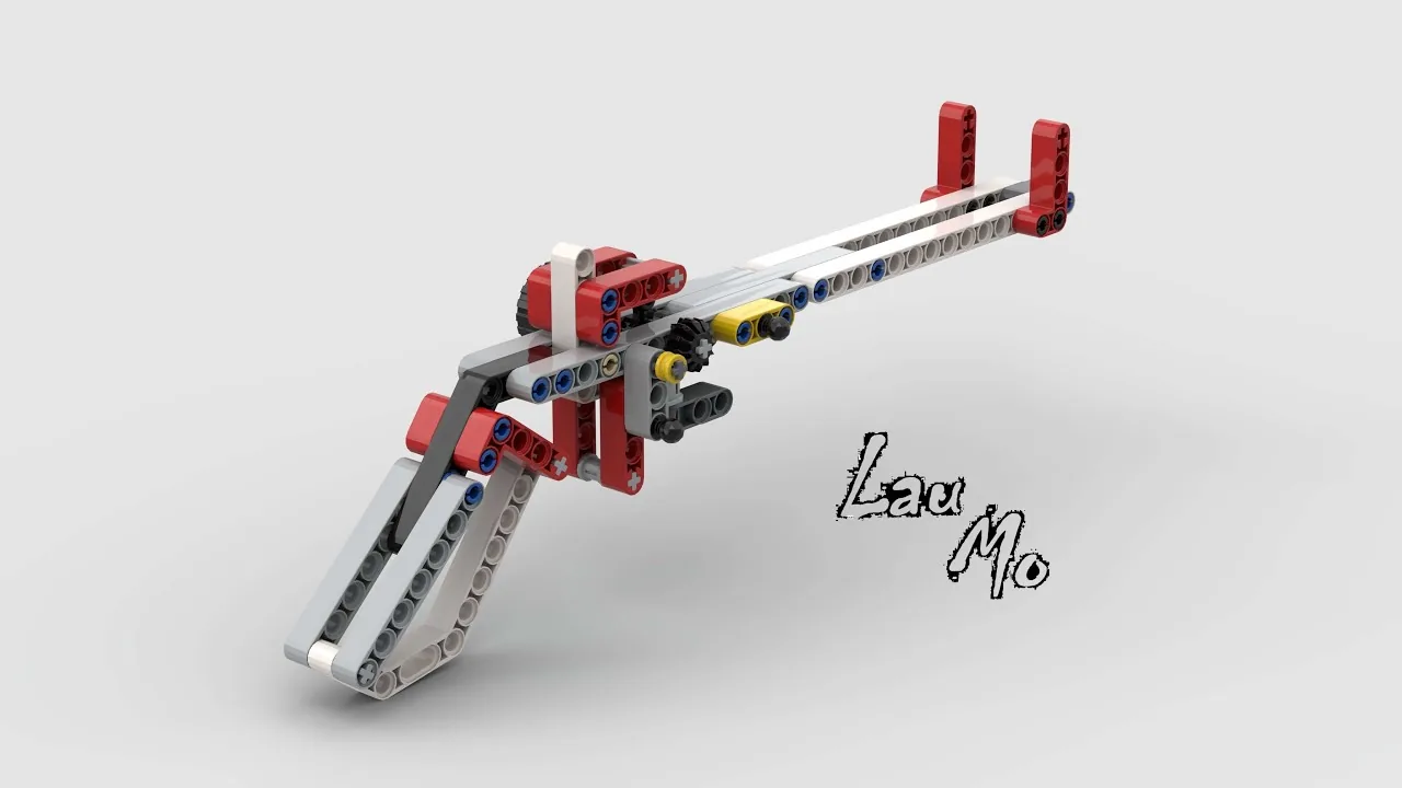 The finished EV3 RUBBER BAND GUN model, built from LEGO MINDSTORMS EV3.