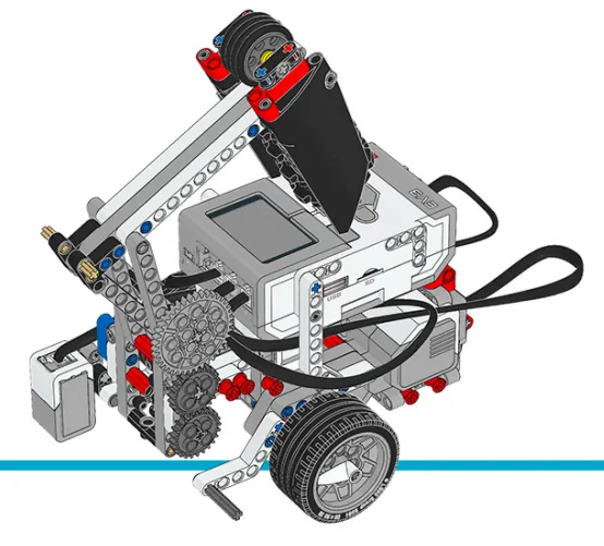 The finished Hammer Bot model, built from LEGO MINDSTORMS EV3.