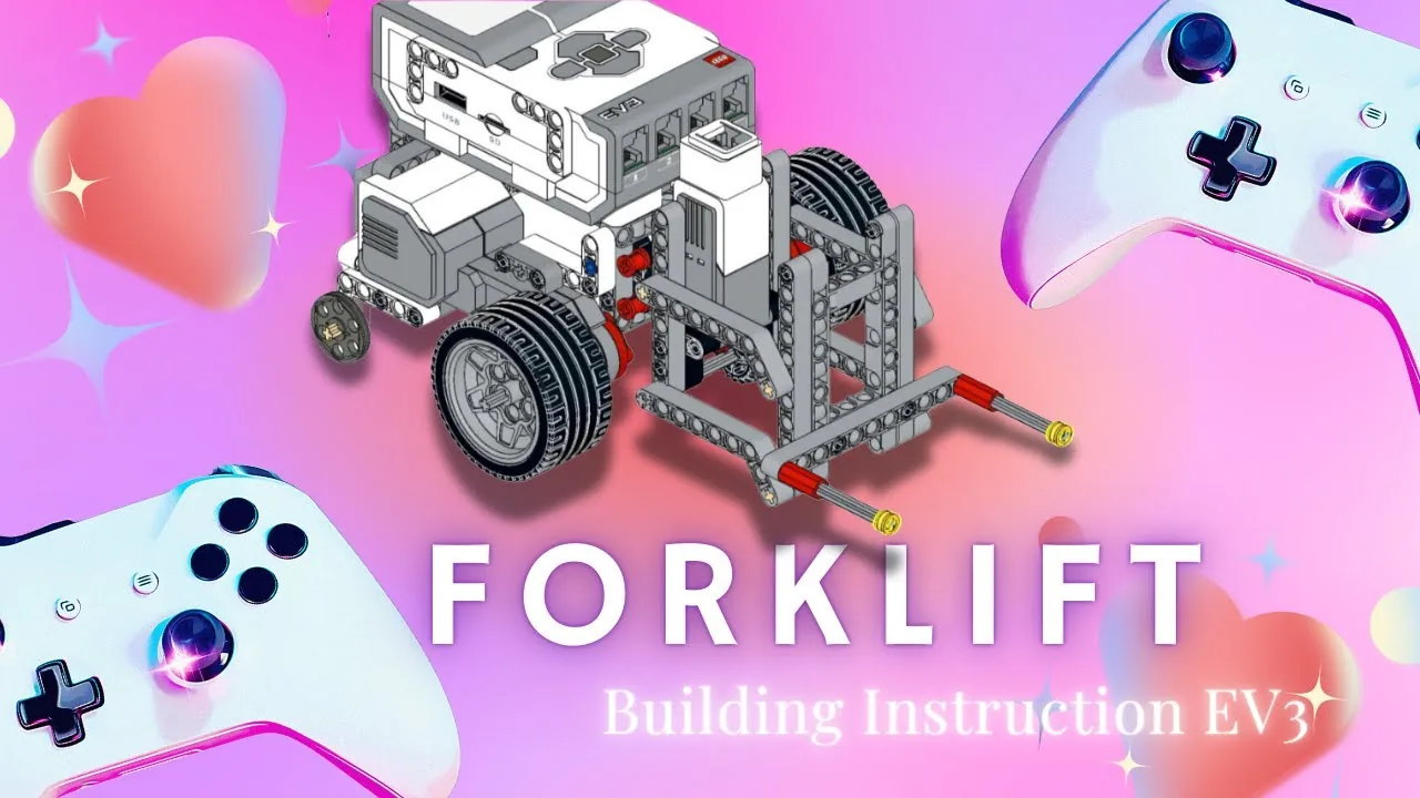 The finished EV3 Forklift Robot model, built from LEGO MINDSTORMS EV3.