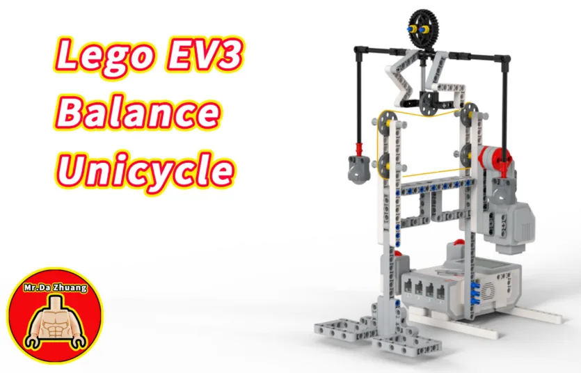 The finished EV3 Balance Unicycle model, built from LEGO MINDSTORMS EV3.