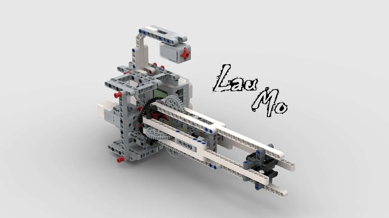The finished EV3 GUN M134 Minigun Handheld model, built from LEGO MINDSTORMS EV3.