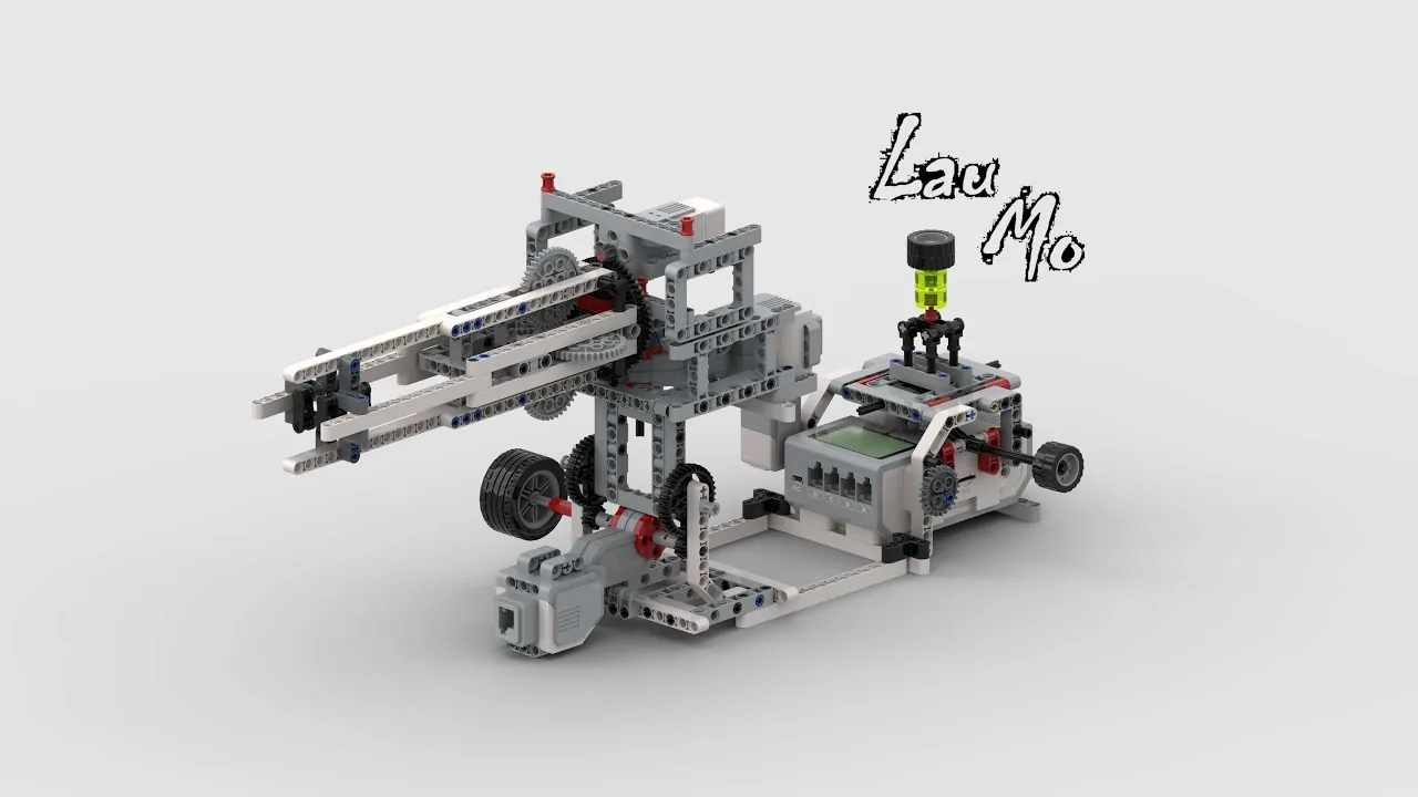 The finished M134 Minigun Plus model, built from LEGO MINDSTORMS EV3.