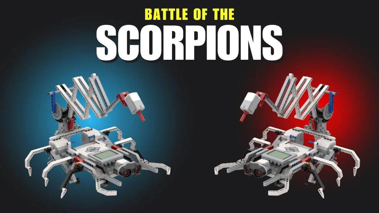 The finished EV3 Scorpion Bot model, built from LEGO MINDSTORMS EV3.