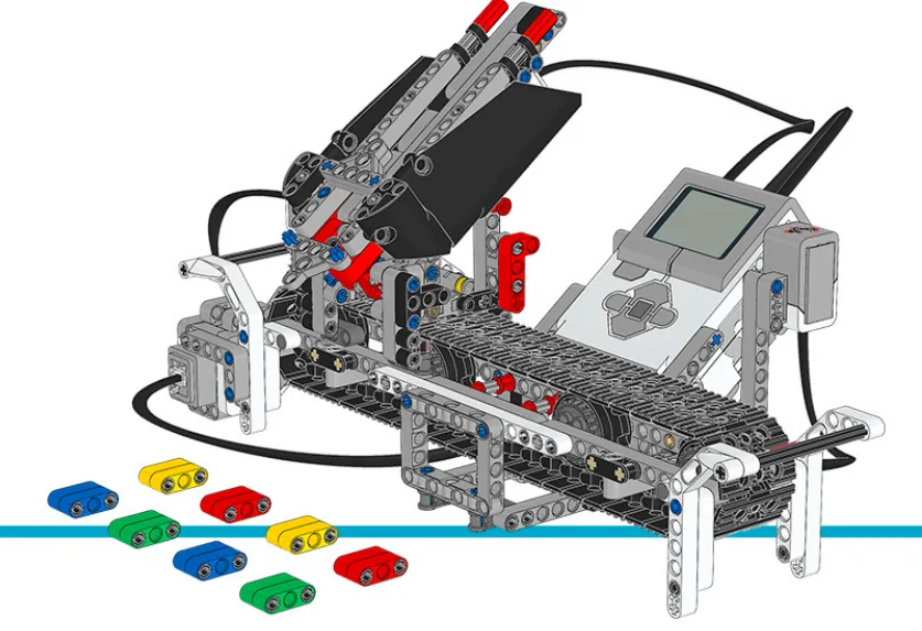 The finished Color Sorter model, built from LEGO MINDSTORMS EV3.