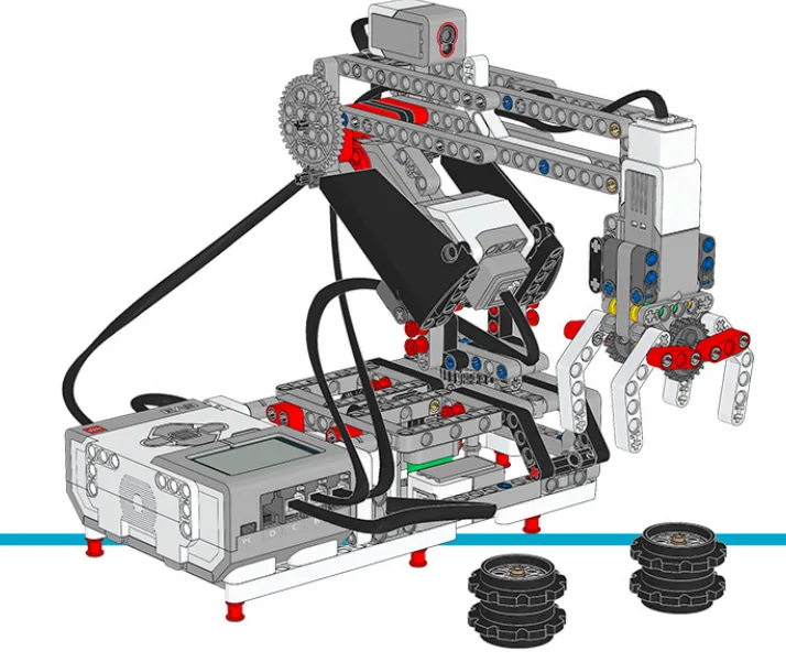 The finished Robot Arm H25 model, built from LEGO MINDSTORMS EV3.