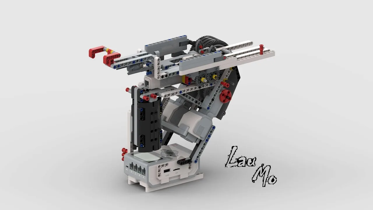 The finished EV3 Gun Pokemon Waste Card Gun model, built from LEGO MINDSTORMS EV3.