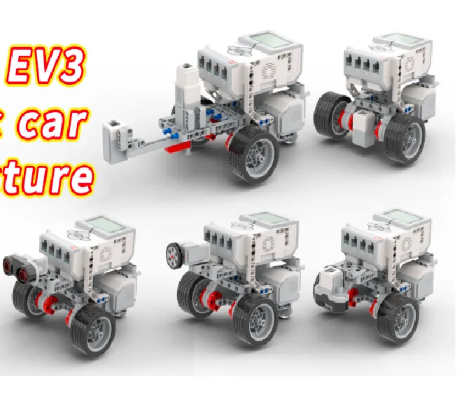 The finished EV3 Basic Car Structure model, built from LEGO MINDSTORMS EV3.