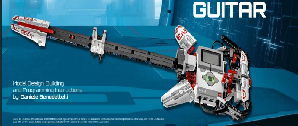 The finished EV3 ELE3CTRIC GUITAR model, built from LEGO MINDSTORMS EV3.