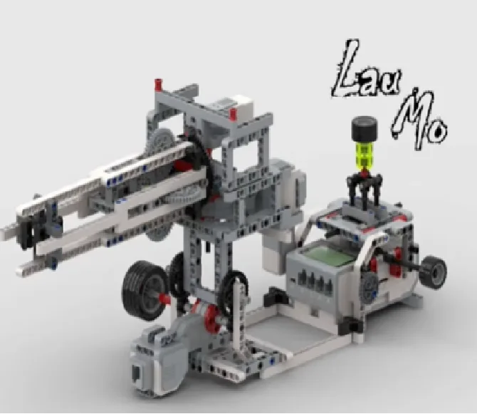 The finished EV3 GUN M134 Minigun with Rotator model, built from LEGO MINDSTORMS EV3.
