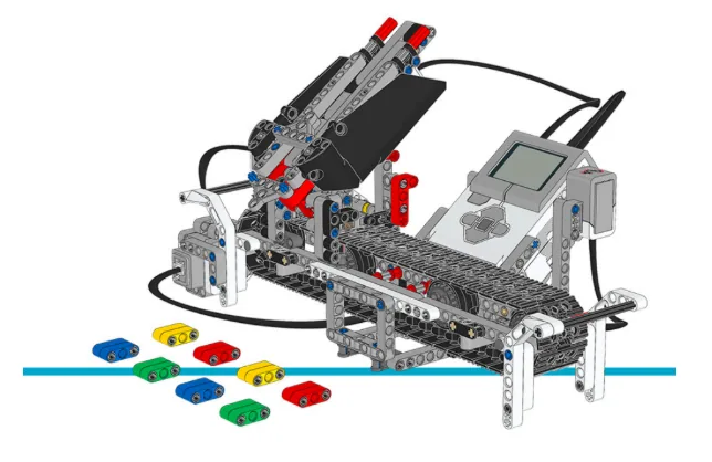 The finished EV3 Model Core Set Color Sorter model, built from LEGO MINDSTORMS EV3.