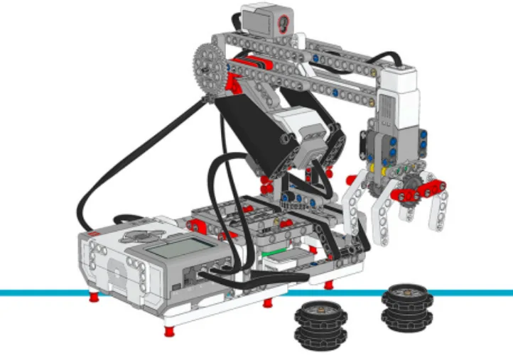 The finished EV3 Model Core Set Robot Arm model, built from LEGO MINDSTORMS EV3.