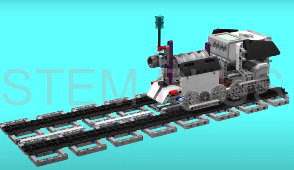 The finished EV3 Train model, built from LEGO MINDSTORMS EV3.