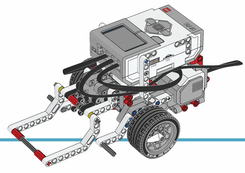 The finished EV3 Medium Motor Driving Base model, built from LEGO MINDSTORMS EV3.