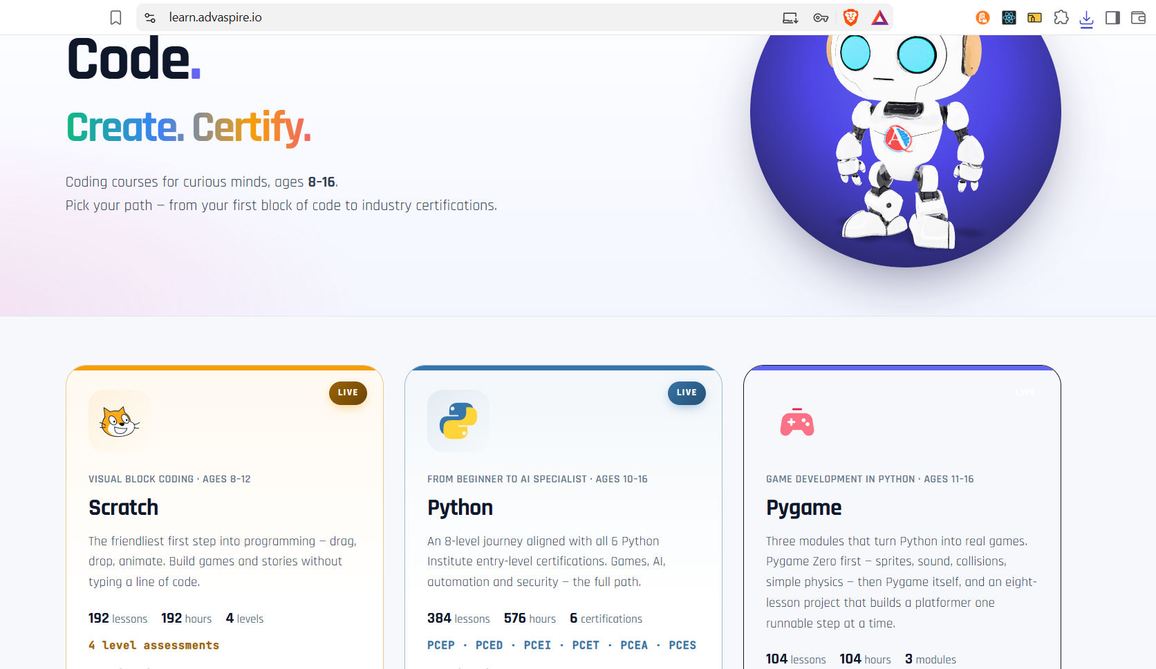 Web app — Student portal